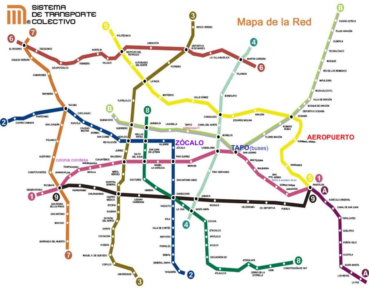 مكسيكو سيتي القطار خريطة