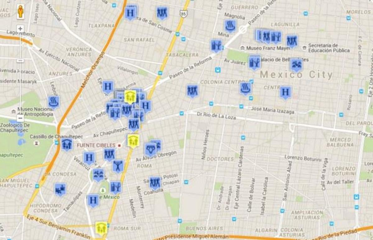 مثلي الجنس خريطة مدينة مكسيكو