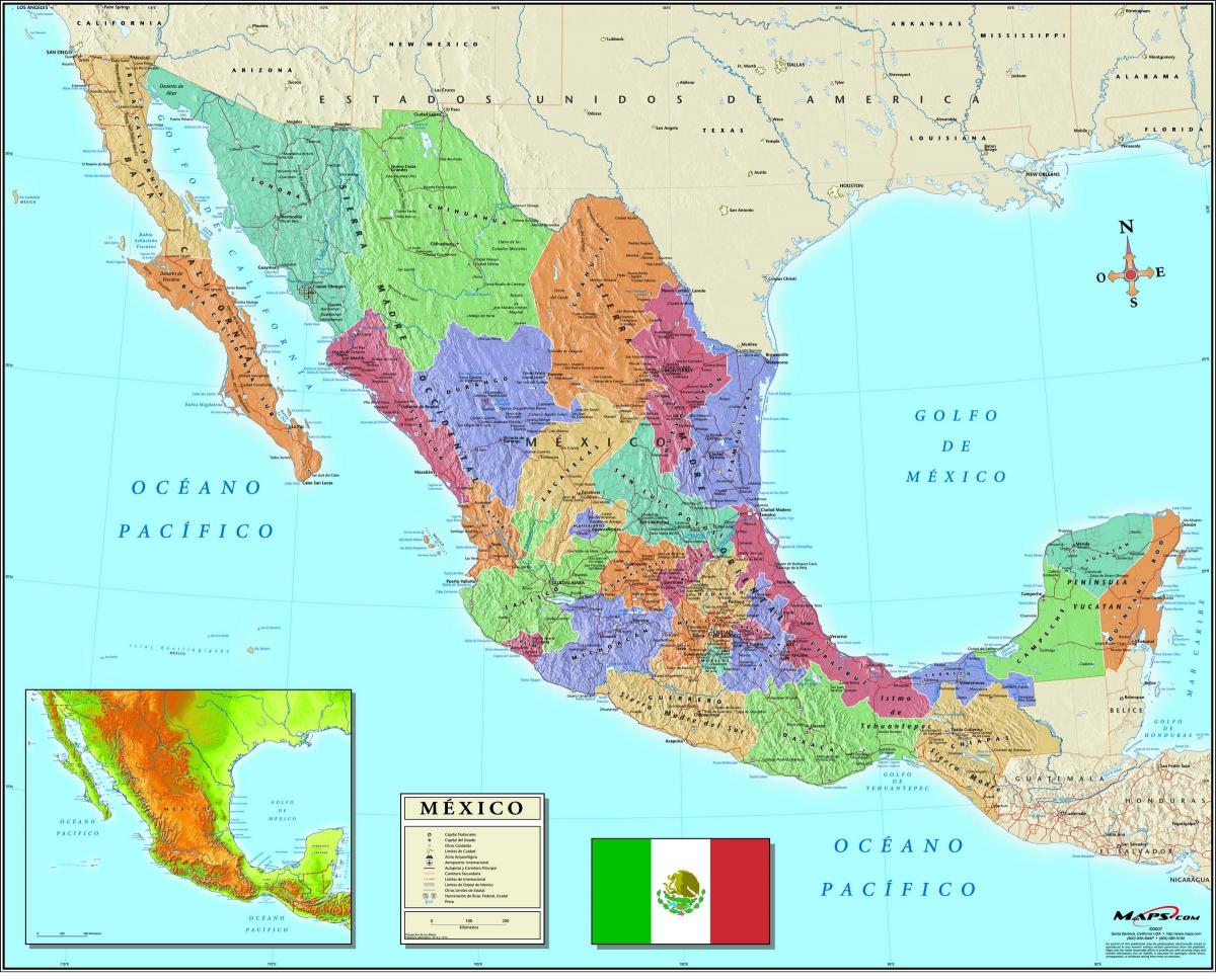 خريطة المكسيك المدينة الرمز البريدي