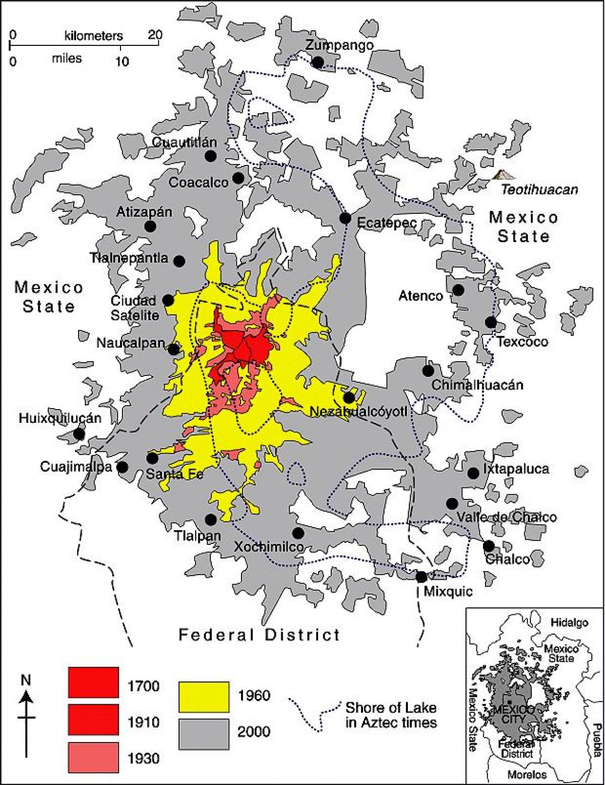 خريطة مدينة المكسيك