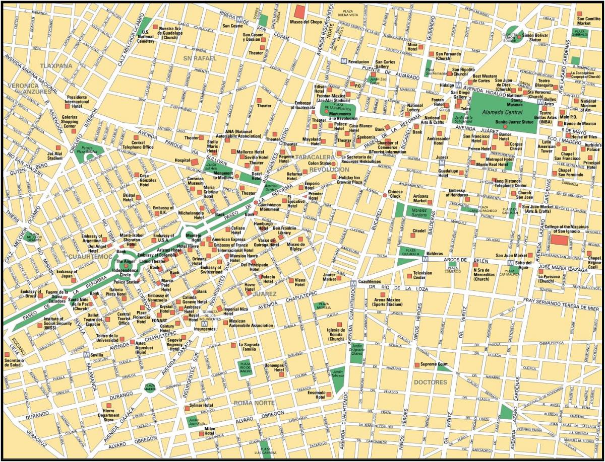 خريطة مدينة مكسيكو نقطة من الفائدة