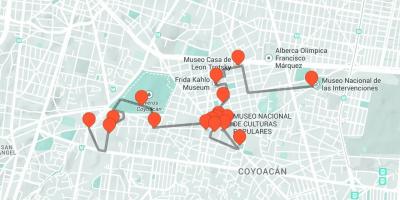 خريطة مدينة مكسيكو جولة سيرا على الأقدام